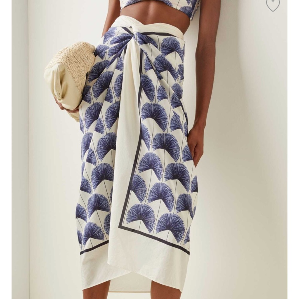 Agua by Agua Bendita
Lavanda Printed Cotton-Silk Pareo blue